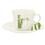 Aparelho de Jantar e Chá Biona Bio M6381516 - 20 Peças + Tigela de Porcelana Oxford Bolo de Caneca c/ Asa 300ml - Branca/Marrom