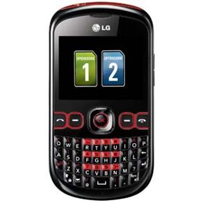 Celular Desbloqueado Vivo LG C310 Preto/Vermelho Dual Chip, QWERTY c/ Câmera 2MP, MP3, FM, Bluetooth, Fone de Ouvido e Cartão 2GB
