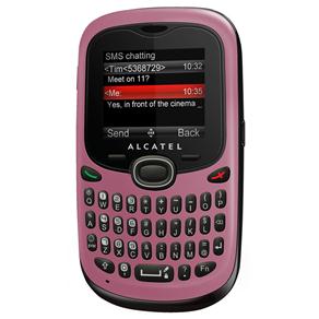 Celular Desbloqueado Alcatel OT255 Pink c/ Rádio FM, Viva Voz, QWERTY, Dual Chip e Fone de Ouvido