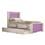 Cama Bibox Solteiro Móveis Europa Monalisa 3445 Flex c/ 2 Gavetas - Branco/Lilás/Rosa