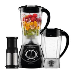 Liquidificador Mondial Premium Due Black L-55 com Filtro e 2 Copos - 550W