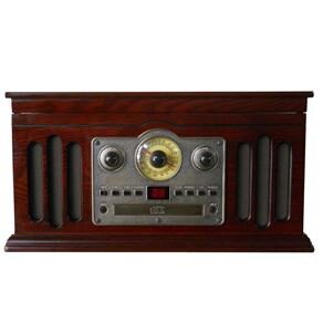 Toca-Discos CTX Classic c/ Toca-Fitas, CD Player e Rádio AM/FM - 10 W RMS