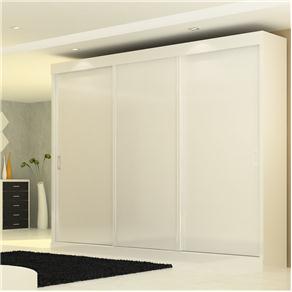 Guarda-Roupa Móveis Europa Rubi com 3 Portas Flex- Branco/Preto