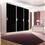 Guarda-Roupa Móveis Europa Rubi com 3 Portas Flex- Branco/Preto