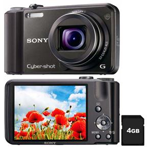 Câmera Sony Cyber-Shot DSC-H70 c/ 16.1MP, LCD 3.0”, Foto Panorâmica, Vídeo HD, Zoom Óptico 10x, Estabilizador, Detector de Face + Cartão 4GB 