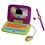 Laptop Trilíngue Candide Polly - 48 atividades + Relógio Digital Polly 2727 - Roxo e Verde