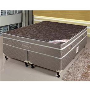 Conjunto Cama Box + Colchão King Size Paropas Plenus Uniface com Pillow Touch e Molas Bonnel 30x193x203cm