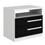 Criado-mudo com 2 Gavetas Kappesberg S302 BP - Branco/Preto