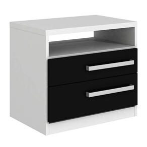 Criado-mudo com 2 Gavetas Kappesberg S302 BP - Branco/Preto