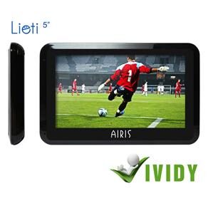 GPS Airis Lieti c/ Tela de 5" c/ Assistência Automotiva Airis Vividy, Touch Screen e TV Digital – Preto