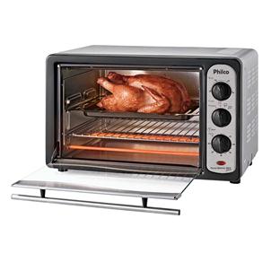 Forno Elétrico Philco 32L3 Steel com Assadeira Antiaderente, Grelha Deslizante e Bandeja - 30L