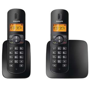Telefone s/ Fio Philips CD1802B Preto c/ Display Iluminado e Id. Chamadas + Ramal