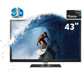 TV 43" 3D Plasma Samsung Série D491 PL43D491 c/ Entradas HDMI e USB e Conversor Digital