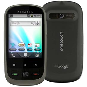 Celular Desbloqueado Alcatel OT890 Cinza Dual Chip c/ Câmera 2MP, Touch screen, Android 2.2, Wi-Fi, GPS, Rádio FM e Bluetooth