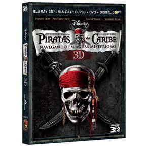 Blu-Ray 3D + Blu-Ray Duplo + DVD + Cópia Digital - Piratas do Caribe: Navegando em Águas Misteriosas - 5 Discos