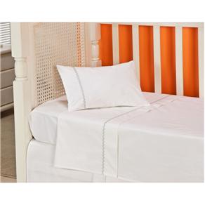 Jogo de cama Infantil Plumasul Classic 233 fios com Sianinha - Branco