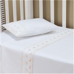 Jogo de cama Infantil Plumasul Baby Dreams 233 fios - Branco/Bege