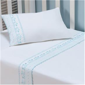 Jogo de cama Infantil Plumasul Baby Dreams 233 fios - Urso Branco/Azul