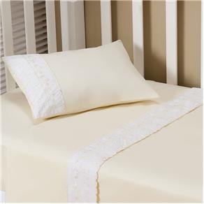 Jogo de cama Infantil Plumasul Baby Dreams 233 fios - Urso Bege/Branco