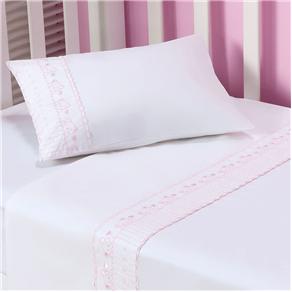Jogo de cama Infantil Plumasul Baby Dreams 233 fios - Urso Branco/Rosa