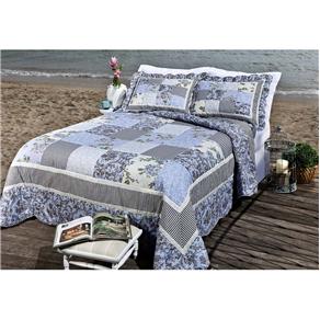 Colcha Patchwork Queen com 2 Portas-travesseiro Corttex Casa Buenos Aires 150 Fios