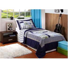 Colcha Patchwork Solteiro com Porta-travesseiro Corttex Casa Treviso 150 Fios