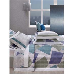 Colcha Matelassê Queen com 2 Portas-travesseiro Corttex Casa 200 Fios - Azul