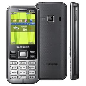 Celular Desbloqueado Claro Samsung C3322 Preto Dual Chip c/ Câmera 2MP, MP3 Player, Rádio FM, Bluetooth, Fone de Ouvido e Cartão 2GB