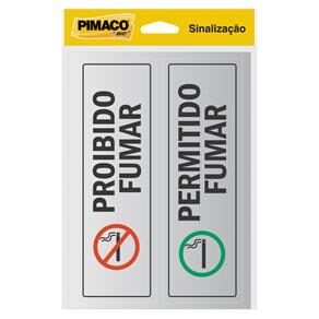 Adesivos Sinalizadores Pimaco Proibido Fumar/Permitido Fumar 14x19 cm 5000593