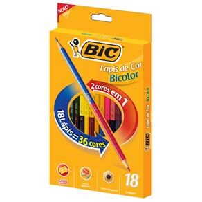 Lápis de Cor Bic Bicolor + Apontador 1300461 - 36 Cores