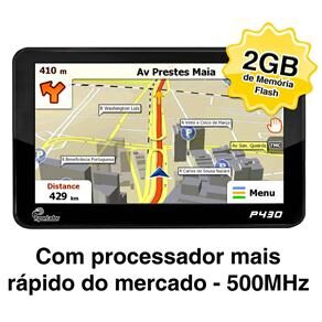 Navegador GPS Apontador P430 Tela TFT LCD 4,3" Touch Screen - Preto