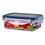 Conjunto de Potes Euro Home Herméticos Retangular Plástico com Tampa Transparente e Borda em Silicone Azul - 3 Peças