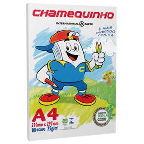 Papel Sulfite Chamequinho Branco A4 100 Folhas CEQ075C 