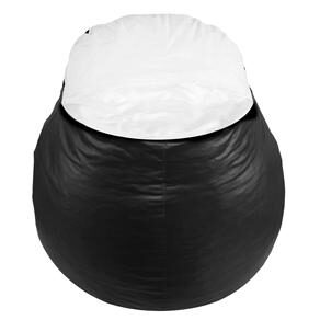 Puff Phoenix Poltrona 528 c/ Encosto - Preto/Branco