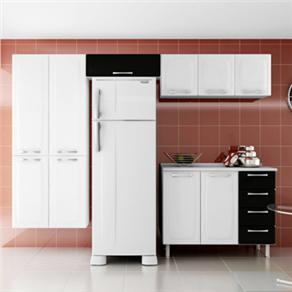 Cozinha Compacta Itatiaia Smart Bianca com 3 Peças - Branco/Preto