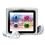 MP4 Player DL V86 8GB c/ Rádio FM, Gravador de voz e Slot p/ Cartão Micro SD - Prata