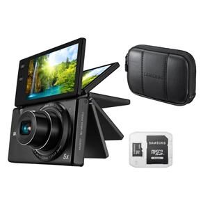 Câmera Digital Samsung MV800 Preta c/ LCD 3”, 16.1MP, Touch, Zoom Óptico 5x, Vídeo HD, Duplo Estabilizador, Foto 3D e Panorama + Micro SDHC 4GB