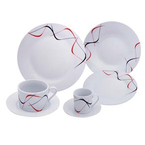 Aparelho de Jantar, Chá e Café Portofino Ilha Bela de Porcelana Colorido - 42 Peças