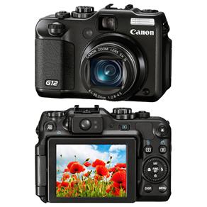 Câmera Digital Canon PowerShot G12 c/ LCD 2,8”, 10MP, Zoom Óptico 5x, Estabilizador de Foto, PictBridge, Vídeo HD, Detecção de Face, Sorriso e Piscada
