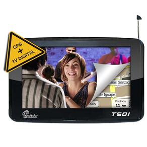 Navegador GPS Apontador T501 com Tela TFT LCD Touch Screen 5", Mapas 3D, Orientação por Voz e TV Digital