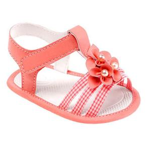 Sandália Infantil Pimpolho 19603 Feminina com Flores - Salmão