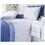 Jogo de cama Casal Juma Casualle 150 Fios - Branco/Azul 