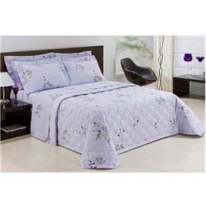 Colcha Matelassê King com 2 Portas-travesseiro Scavone Mistic Blue 300 Fios