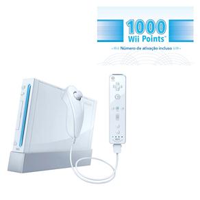 Console Nintendo Wii Branco + 1.000 Wii Points - Wii