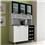 Cristaleira Colormaq Class Master com 5 Portas e 4 Gavetas - Branco/Preto