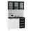 Cristaleira Colormaq Class Slim com 5 Portas e 4 Gavetas - Branco/Preto