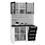 Cristaleira Colormaq Class Slim com 5 Portas e 4 Gavetas - Branco/Preto