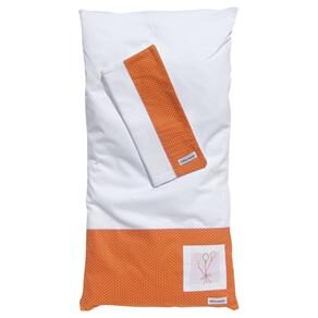 Colchonete para Carrinho Tribeca com Balões Pintados à Mão - Laranja/Branco