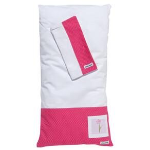 Colchonete para Carrinho Tribeca com Jardim Pintado à Mão - Rosa/Branco