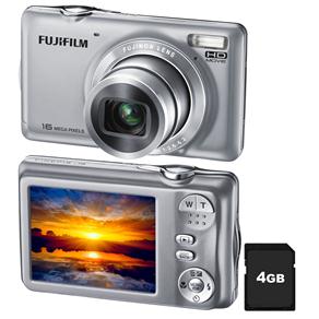 Câmera Digital Fujifilm FinePix JX425 Prata c/ LCD 2,7”, 16MP, Zoom Óptico 5x, Estabilizador, Detector de Face, Foto Panorâmica e Cartão de 4GB